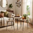 Bee Nest of Tables - 3 Tier - White and Black - Marble and Metal