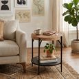 Bio Side Table - Round - Natural and Black - Wood and Metal