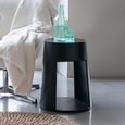 Drawn Side Table - 1 Drawer - Round - Black - Mango Wood