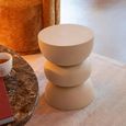 Lise Accent Table - Round - Beige - Metal