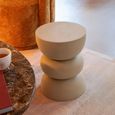 Lise Accent Table - Round - Ivory - Metal