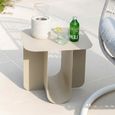 Side Table - Square - Beige - Metal