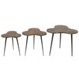 Bee Nest of Tables - 3 Tier - Brown and Black - Marble and Metal
