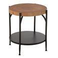 Bio Side Table - Round - Natural and Black - Wood and Metal
