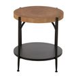 Bio Side Table - Round - Natural and Black - Wood and Metal