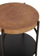 Bio Side Table - Round - Natural and Black - Wood and Metal