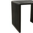 Cubic Side Table - 2 Tier - Slatted - Black - Recycle Teak Wood