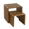 Cubic Side Table - 2 Tier - Slatted - Natural - Recycle Teak Wood