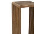 Cubic Side Table - 2 Tier - Slatted - Tall - Natural - Recycle Teak Wood