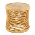 Cylindrical Side Table - Round - Natural - Rattan and Bamboo Wood