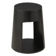 Drawn Side Table - 1 Drawer - Round - Black - Mango Wood