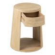 Drawn Side Table - 1 Drawer - Round - Natural - Mango Wood
