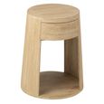 Drawn Side Table - 1 Drawer - Round - Natural - Mango Wood
