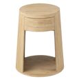 Drawn Side Table - 1 Drawer - Round - Natural - Mango Wood