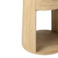 Drawn Side Table - 1 Drawer - Round - Natural - Mango Wood