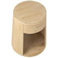 Drawn Side Table - 1 Drawer - Round - Natural - Mango Wood