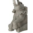 Elephant Accent Table - Round - Grey - Glass and Polyresin
