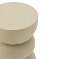 Lise Accent Table - Round - Ivory - Metal
