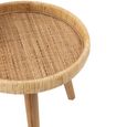Lurne Side Table - Round - 2 Tier - Natural - Rattan and Fir Wood