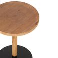 Ron Side Table - Round - Set of 2 - Natural and Black - Pinewood