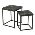 Shanil Nest of Tables - Square - 2 Tier - Sunburst - Black - Wood and Metal