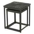 Shanil Nest of Tables - Square - 2 Tier - Sunburst - Black - Wood and Metal