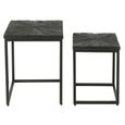Shanil Nest of Tables - Square - 2 Tier - Sunburst - Black - Wood and Metal