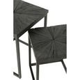 Shanil Nest of Tables - Square - 2 Tier - Sunburst - Black - Wood and Metal