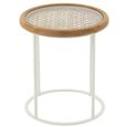 Side Table - Round - Natural and White - Fir Wood and Metal