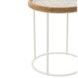 Side Table - Round - Natural and White - Fir Wood and Metal