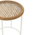 Side Table - Round - Natural and White - Fir Wood and Metal