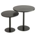 Side Table - Round - Set of 2 - Black - Metal