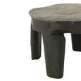 Accent Table - Round - Set of 2 - Black - Teak Wood