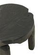Accent Table - Round - Set of 2 - Black - Teak Wood