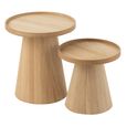 Side Table - Round - Set of 2 - Edges - Natural - Wood