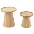 Side Table - Round - Set of 2 - Edges - Natural - Wood