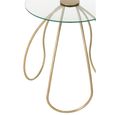 Accent Table - Round - Set of 2 - Gold - Glass and Metal