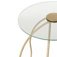 Accent Table - Round - Set of 2 - Gold - Glass and Metal