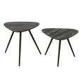 Side Table - Set of 2 - Triangle - Black - Recycle Teak Wood