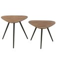 Side Table - Set of 2 - Triangle - Natural - Recycle Teak Wood