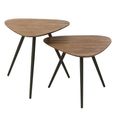 Side Table - Set of 2 - Triangle - Natural - Recycle Teak Wood