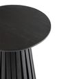 Vincent Side Table - Round - Slatted - Black - Mango Wood