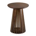 Vincent Side Table - Round - Slatted - Brown - Mango Wood