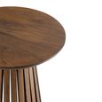 Vincent Side Table - Round - Slatted - Brown - Mango Wood