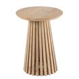 Vincent Side Table - Round - Slatted - Natural - Mango Wood