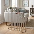 Leo Nest of Tables - Round - 3 Tier - Silver - Glass and Metal