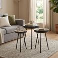 Side Table - Round - 3 Tier - Tripod Leg - White and Black - Metal