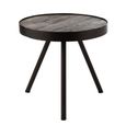 Fien Side Table - Round - Tripod Leg - Brown and Black - Mango Wood and Metal