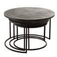 Oxidize Nest of Tables - Round - 3 Tier - Antique Black - Metal