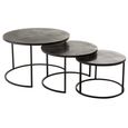 Oxidize Nest of Tables - Round - 3 Tier - Antique Black - Metal